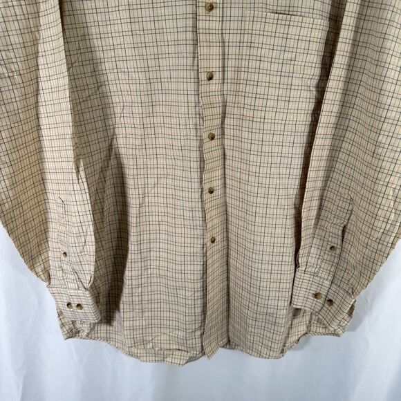 Jos A Bank Dress Shirt Men's Large Yellow Plaid Button Down Shirt Long Sleeve - Picture 3 of 9
